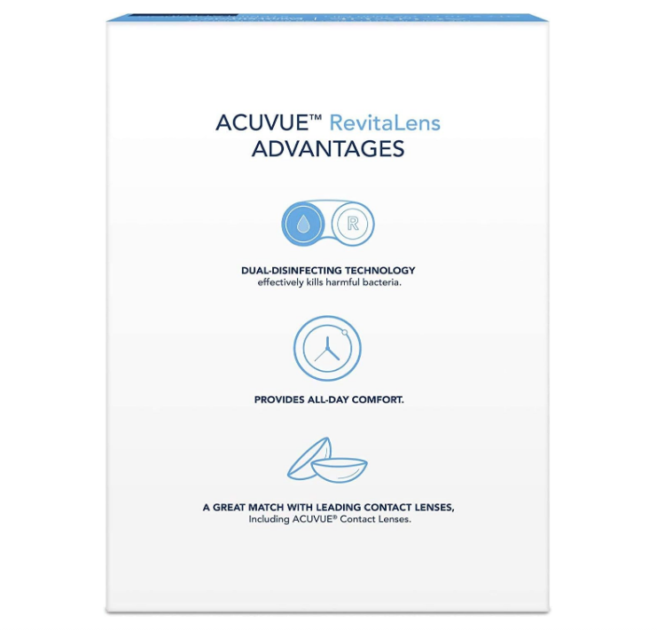 ACUVUE RevitaLens Multi-Purpose Disinfecting Solution, Exceptional Disinfection And All-Day Comfort (Pack of 2)