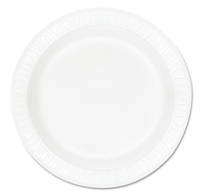 Dart Concorde Non-Laminated 9" Foam Plates - White (500 Pack)