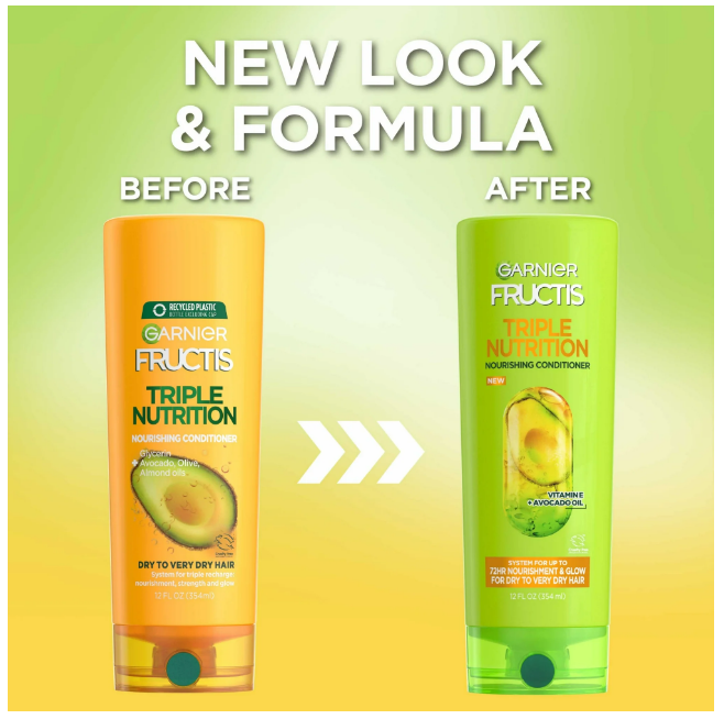 Garnier Fructis Triple Nutrition Nourishing Conditioner Vitamin E + Avocado Oil 12 fl oz