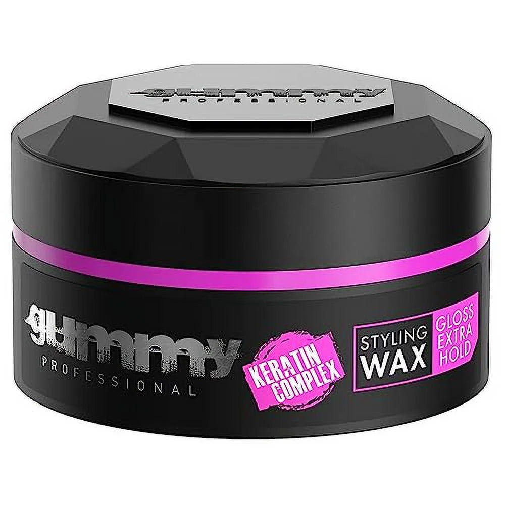 Gummy Professional Keratin Complex Styling Wax - Gloss Extra Hold (Pack of 4)
