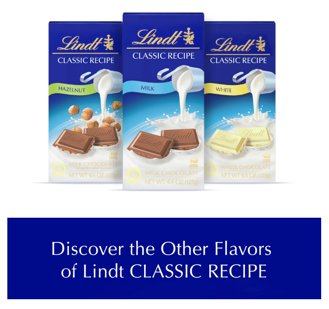 Lindt Classic Recipe Milk Chocolate Bar 4.4 oz - Milk
