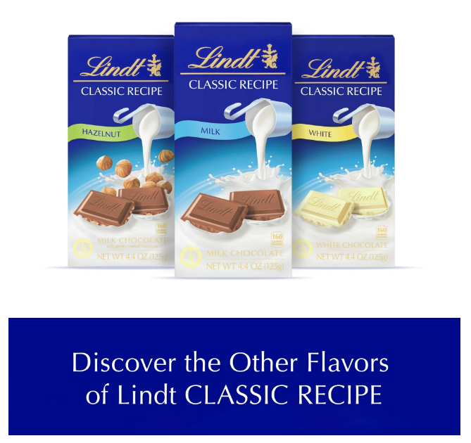 Lindt Classic Recipe White Chocolate Bar With Chocolate Cookie Pieces 4.2 oz - Cookies & Creme