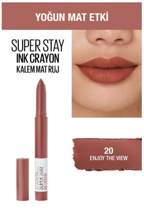 MAYBELLINE New York SuperStay Ink Crayon Matte Lipstick - 20, Enjoy The View (Pack of 2)