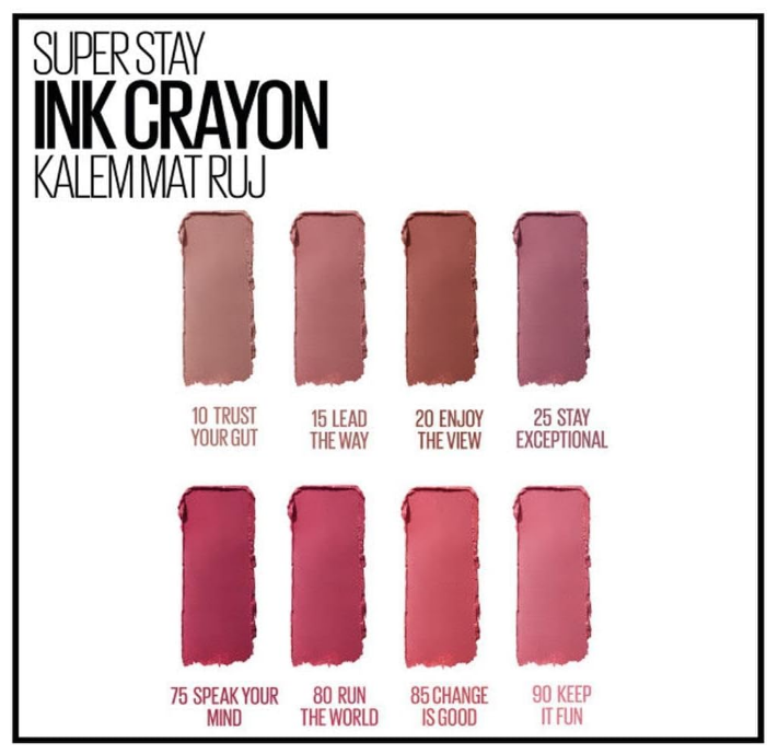 MAYBELLINE New York SuperStay Ink Crayon Matte Lipstick - 20, Enjoy The View (Pack of 2)