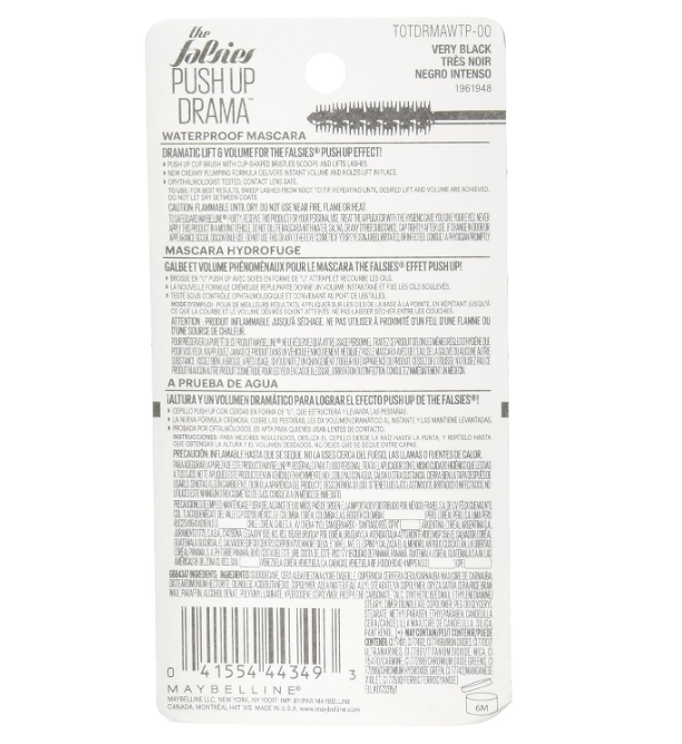 MAYBELLINE New York The Falsies Push-Up Drama Waterproof Mascara 0.32 fl oz - Very Black