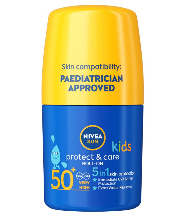 NIVEA Sun Kids Protect & Care, 5-in-1 Skin Protection Roll-On SPF 50+ 50 ml
