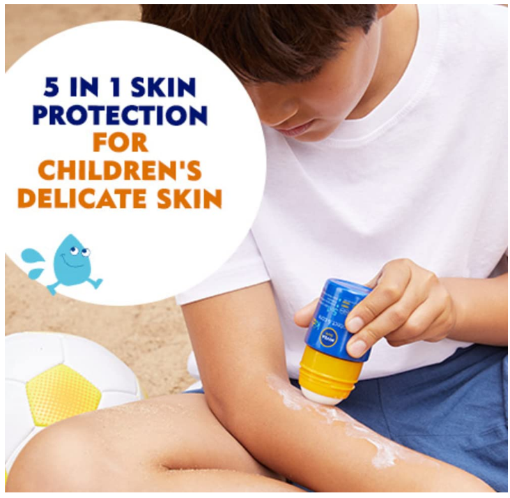 NIVEA Sun Kids Protect & Care, 5-in-1 Skin Protection Roll-On SPF 50+ 50 ml