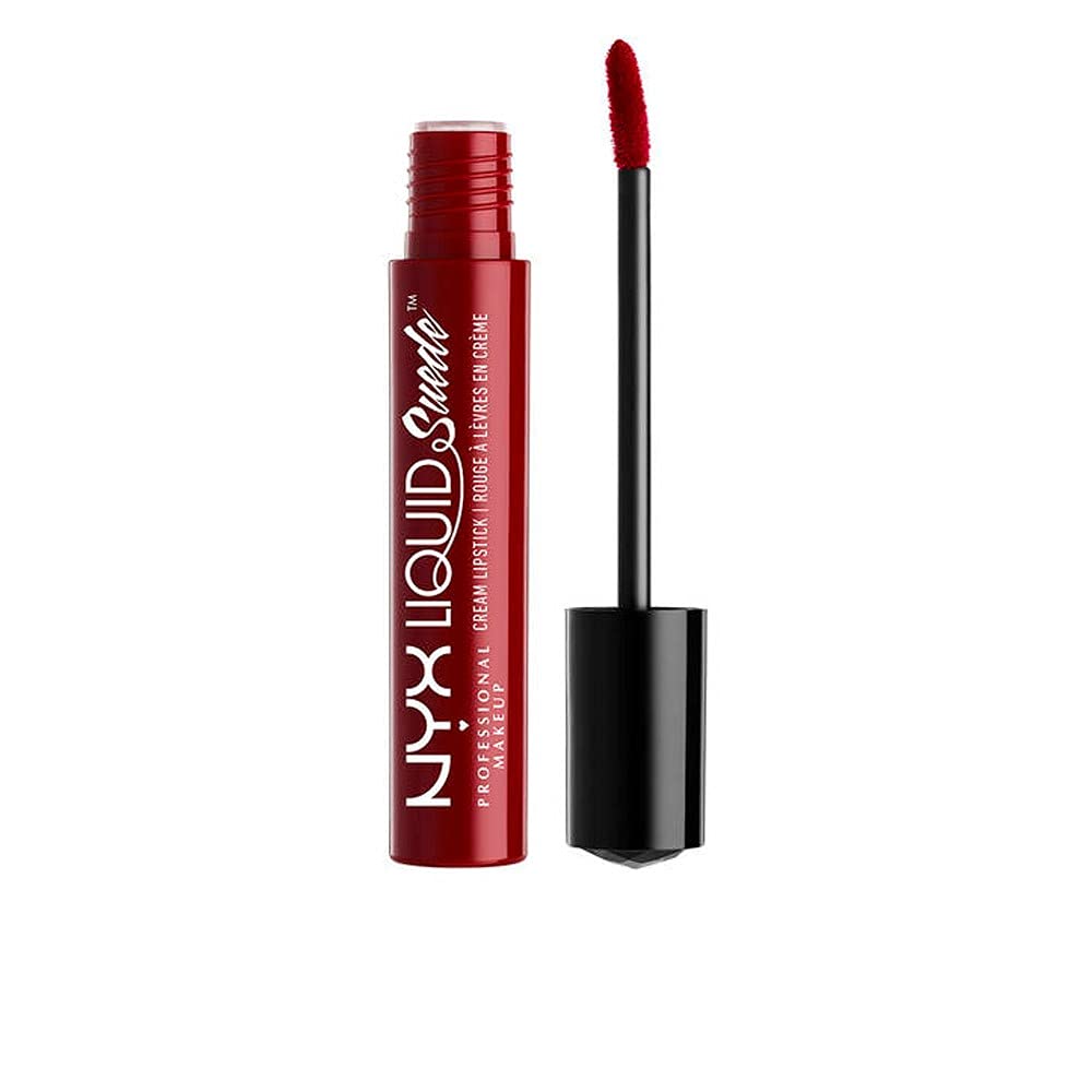 NYX Professional Makeup Liquid Suede Cream Lipstick - Cherry Skies (Deep Wine Red)