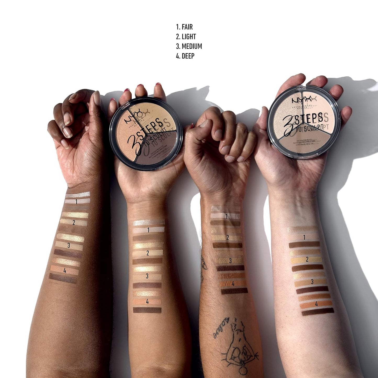 NYX Professional Makeup 3 Steps To Sculpt Face Sculpting Palette - Light