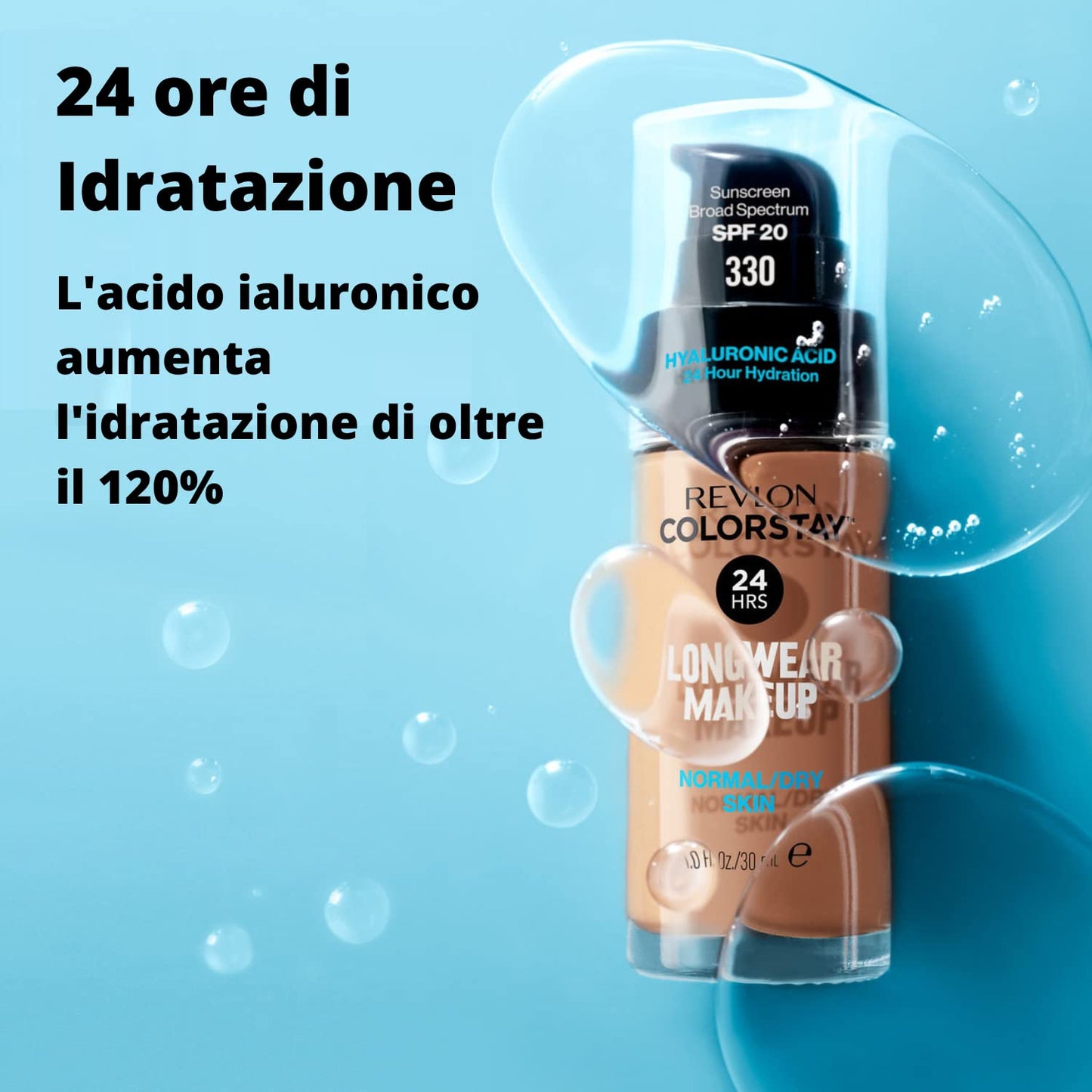 REVLON ColorStay 24H Longwear Makeup Liquid Foundation For Normal/Dry Skin - 330, Natural Tan