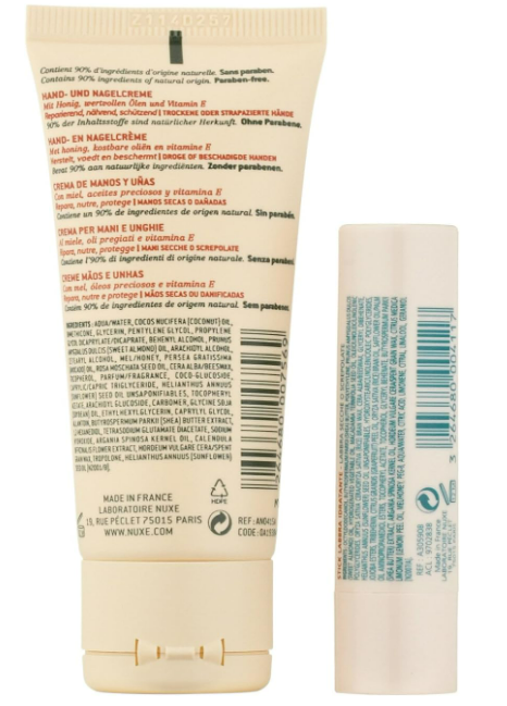 NUXE Paris Rêve de Miel Discovery Offer Hand and Nail Cream 30ml + Lip Moisturizing Stick Set 4g