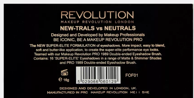 REVOLUTION London Makeup New-Trals Vs. Neutrals Professional Eyeshadow Palette 1g