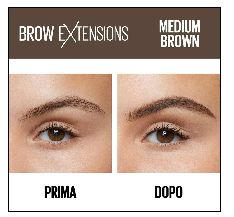 MAYBELLINE New York Brow Extensions Fiber Pomade Crayon Eyebrow Crayon - 04, Medium Brown