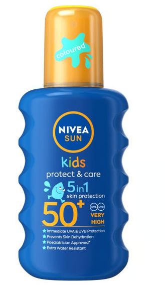 NIVEA Sun Kids Protect & Care SPF 50+ Sunscreen Coloured Spray 200ml