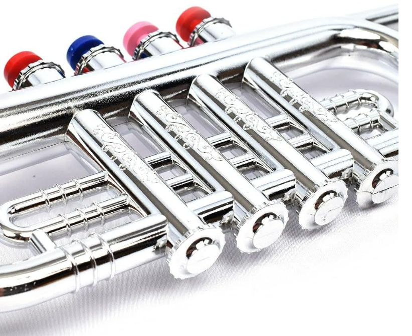 Bontempi 32 3831 4 Notes Silver Trumpet, 37 cm, Multi-Color, 38 cm