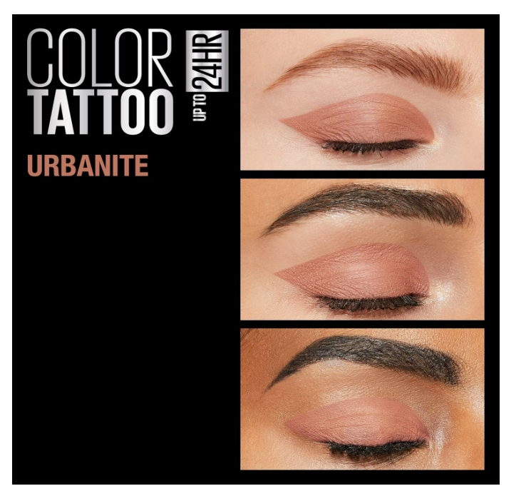 Maybelline New York Color Tattooup to 24Hr Longwear Waterproof Fade Crease Resistant Blendable Cream Eyeshadow Pots Makeup, Urbanite, 0.14 oz