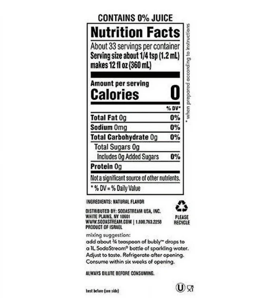 SodaStream Bubly Drops - Raspberry Bubly 1.36 fl oz