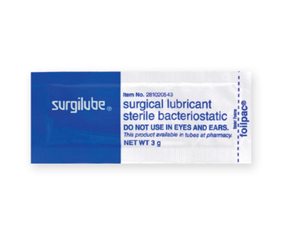 Surgilube Surgical Lubricant Sterile Bacteriostatic 3g (144 Foilpac)