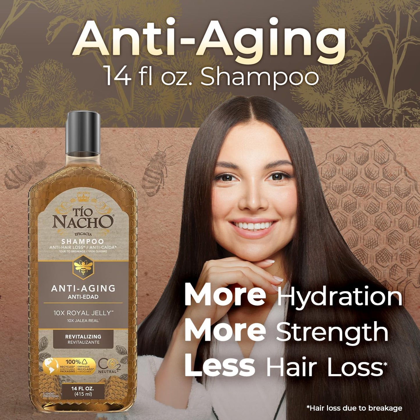 Tio Nacho Eficacia Anti-Hair Loss Shampoo with 10x Royal Jelly 415ml