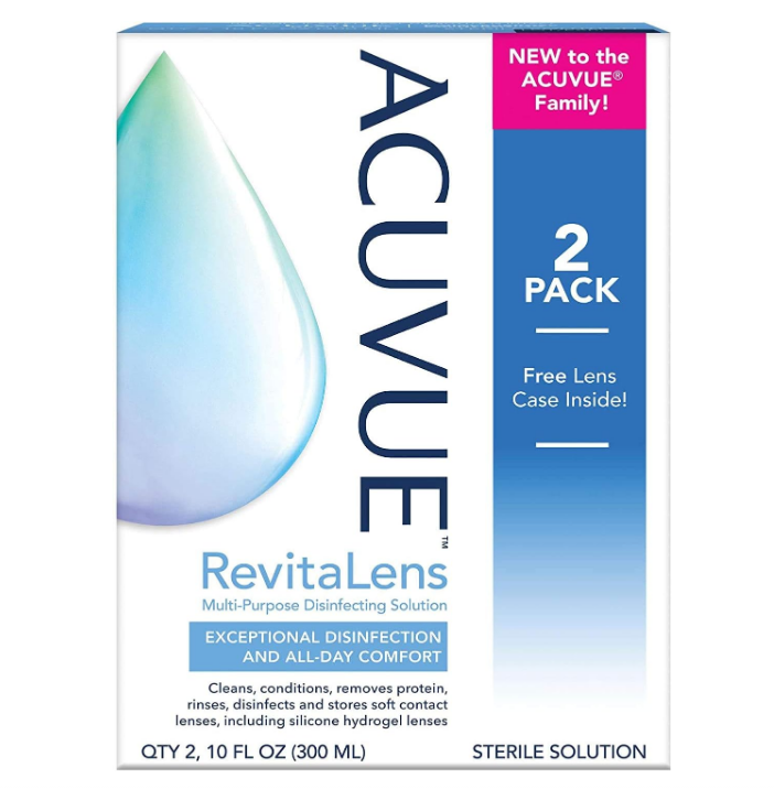 ACUVUE RevitaLens Multi-Purpose Disinfecting Solution, Exceptional Disinfection And All-Day Comfort (Pack of 2)