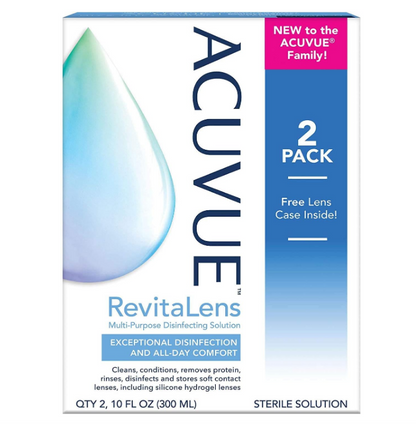 ACUVUE RevitaLens Multi-Purpose Disinfecting Solution, Exceptional Disinfection And All-Day Comfort (Pack of 2)