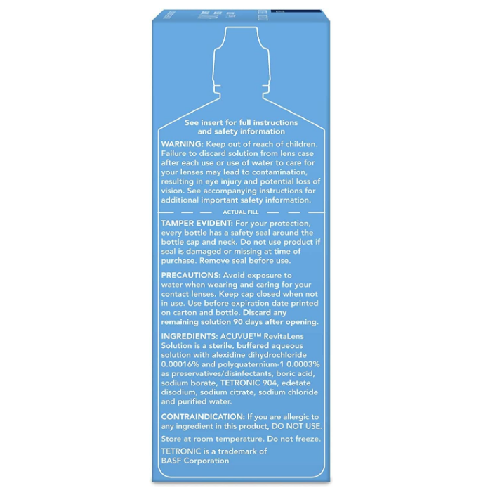 ACUVUE RevitaLens Multi-Purpose Disinfecting Solution, Exceptional Disinfection And All-Day Comfort (Pack of 2)