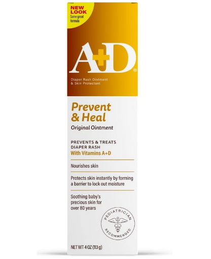 A+D Diaper Rash Ointment & Skin Protectant Prevent & Heal Original Ointment 4 oz
