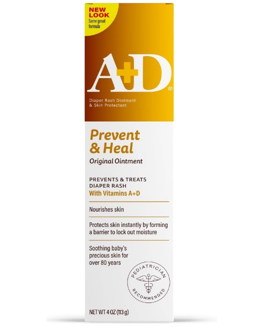 A+D Diaper Rash Ointment & Skin Protectant Prevent & Heal Original Ointment 4 oz