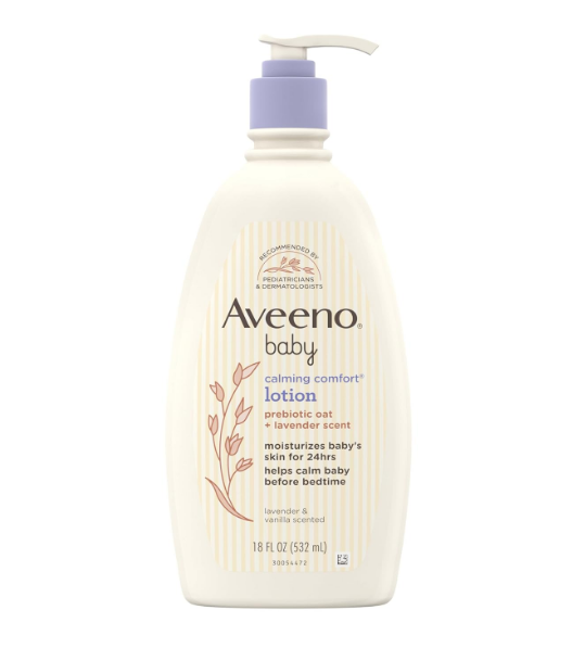 Aveeno Baby Calming Comfort Lotion Prebiotic Oat + Lavender Scent Moisturizing Lotion - Lavender & Vanilla Scented 18 fl oz