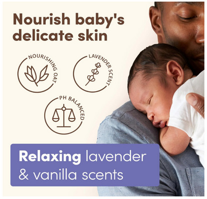 Aveeno Baby Calming Comfort Lotion Prebiotic Oat + Lavender Scent Moisturizing Lotion - Lavender & Vanilla Scented 18 fl oz