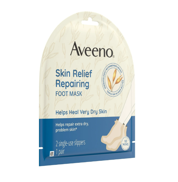 Aveeno Skin Relief Repairing Foot Mask Helps Heal Very Dry Skin (1 Pair)
