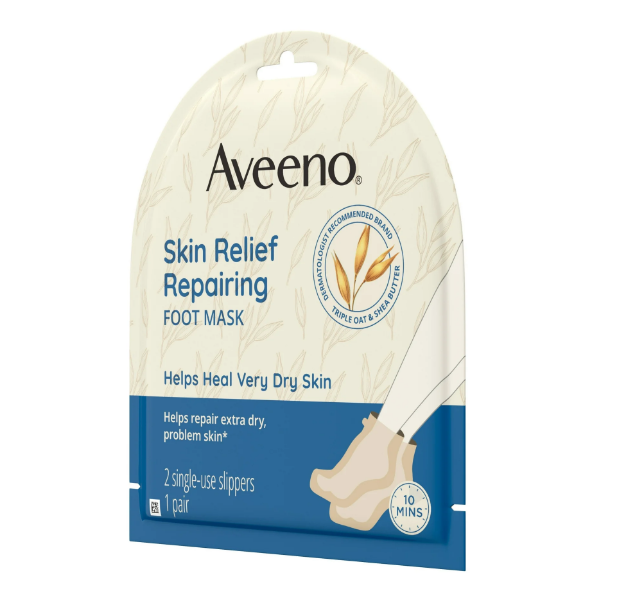 Aveeno Skin Relief Repairing Foot Mask Helps Heal Very Dry Skin (1 Pair)