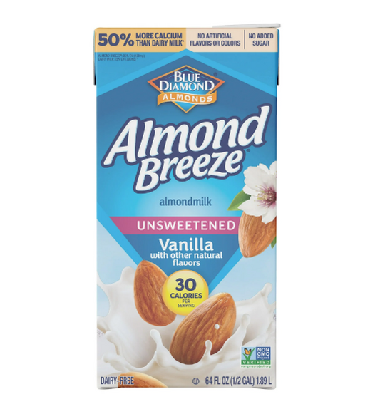 Blue Diamond Almonds Almond Breeze Unsweetened Almond Milk 64 fl oz - Vanilla With Other Natural Flavors