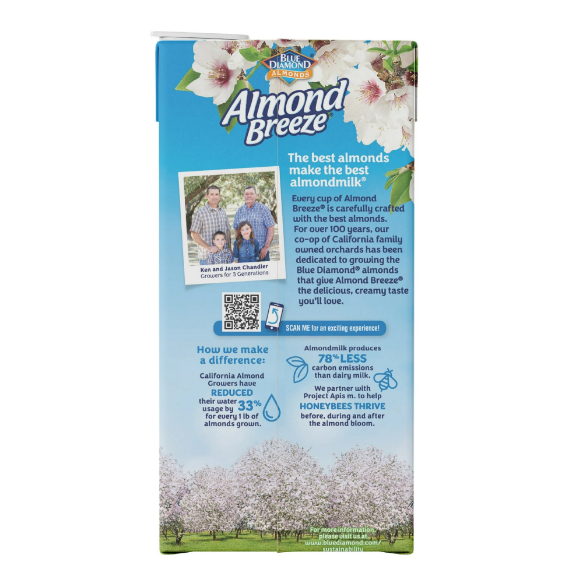 Blue Diamond Almonds Almond Breeze Unsweetened Almond Milk 64 fl oz - Vanilla With Other Natural Flavors