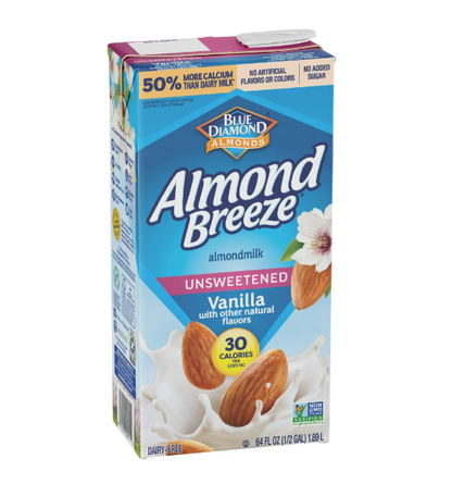 Blue Diamond Almonds Almond Breeze Unsweetened Almond Milk 64 fl oz - Vanilla With Other Natural Flavors