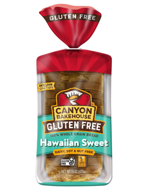 Canyon Bakehouse Gluten Free 100% Whole Grain Bread Hawaiian Sweet Fresh Loaf 15 oz