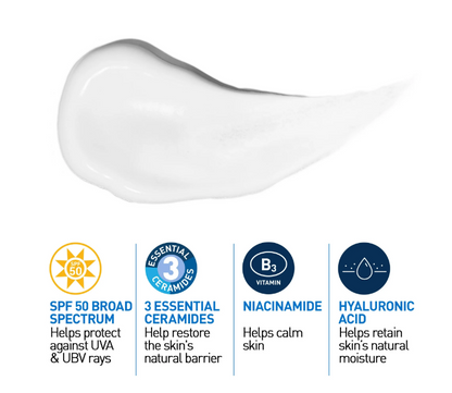CeraVe AM Facial Moisturizing Lotion with SPF 50 for Normal/Oily Skin Type 3 fl oz