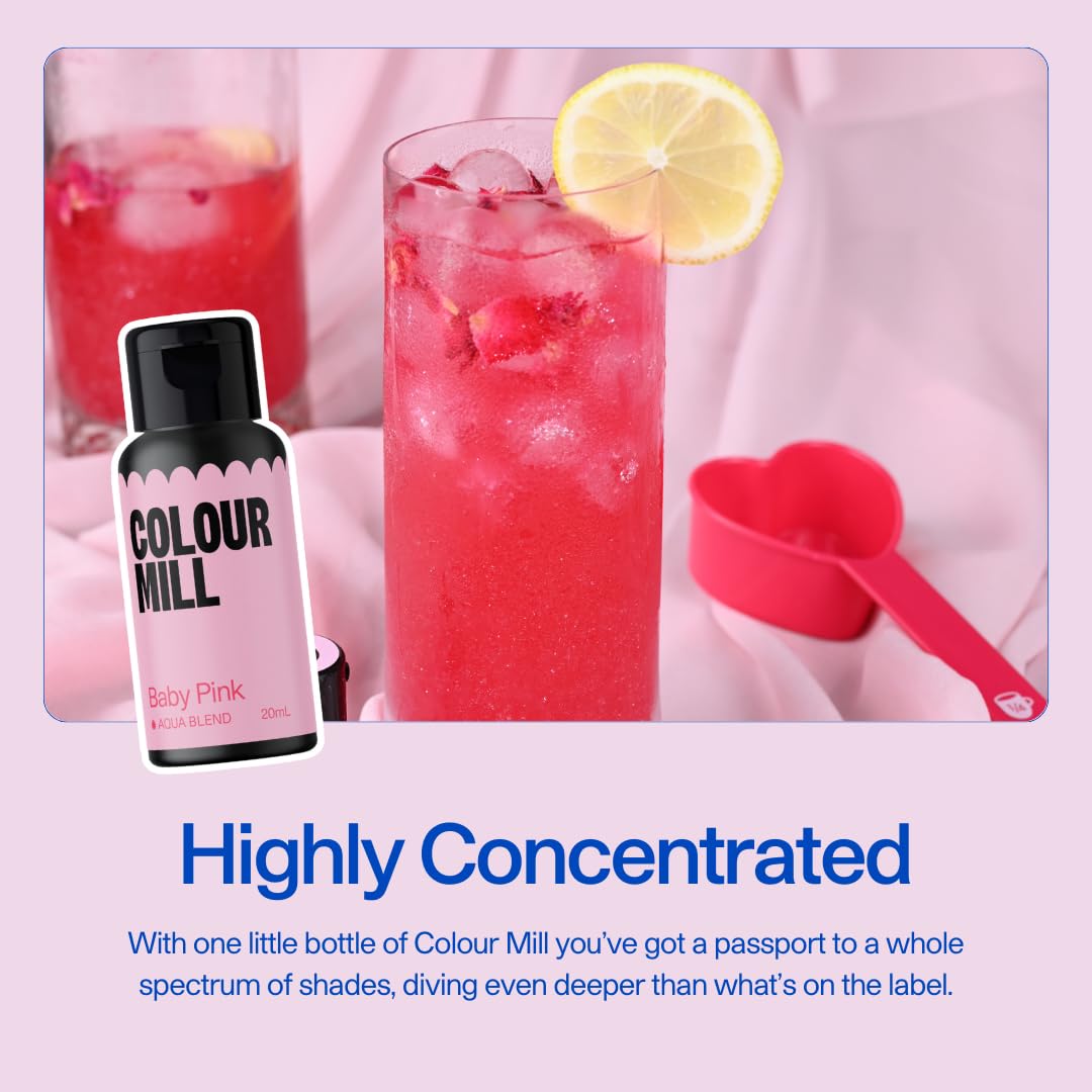 Colour Mill Aqua Blend Water-Based Food Coloring 20ml - Baby Pink