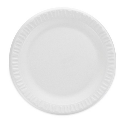 Dart Concorde Non-Laminated 9" Foam Plates - White (500 Pack)