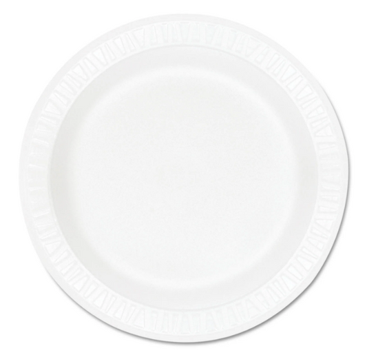 Dart Concorde Non-Laminated 9" Foam Plates - White (500 Pack)