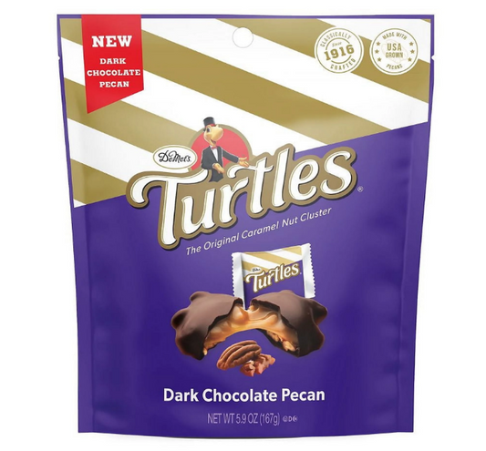 DeMet's Turtles: The Original Caramel Nut Cluster 5.9 oz - Dark Chocolate Pecan (Pack of 2)