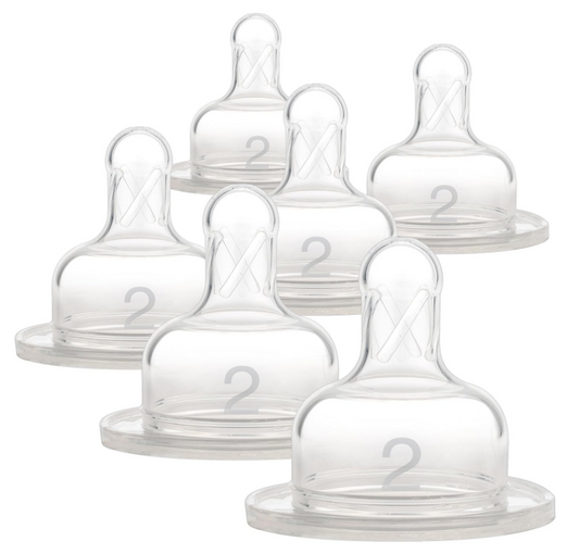 Dr. Brown's Original Wide-Neck Nipple - Level 2 (3m+), 6-Pack