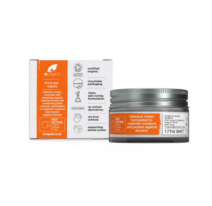 Dr. Organic Manuka Honey Rescue Cream For Dry Skin Restore & Replenish 1.7 fl oz