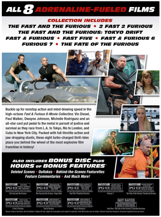 Fast & Furious: 8-Movie Collection [DVD]