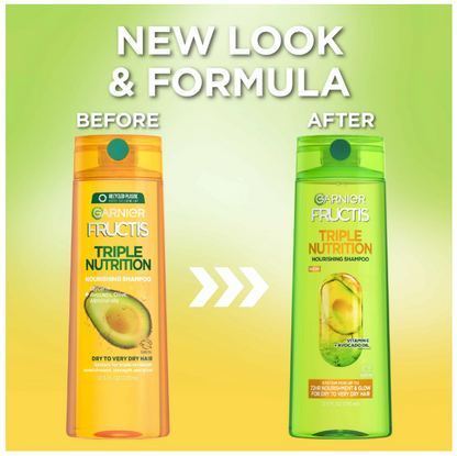 Garnier Fructis Triple Nutrition Nourishing Shampoo Vitamin E + Avocado Oil 12.5 fl oz