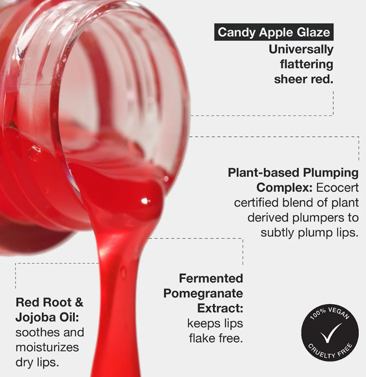 Glaze Lip Oil For Soft, Plump & Supple Lips 6ml - Candy Apple