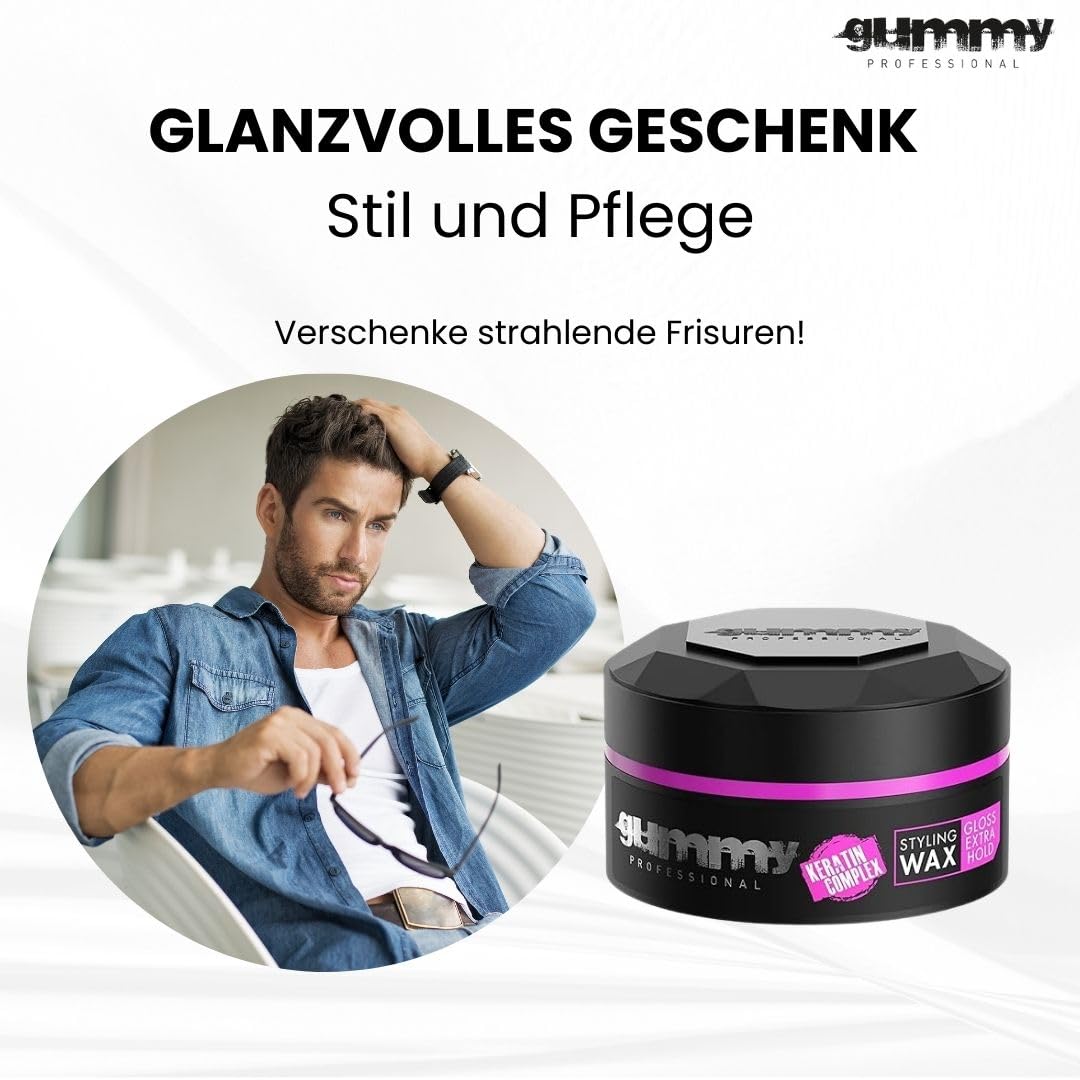 Gummy Professional Keratin Complex Styling Wax - Gloss Extra Hold