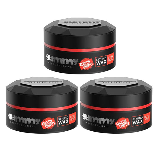 Gummy Professional Keratin Complex Styling Wax - Ultra Hold (Pack of 3)