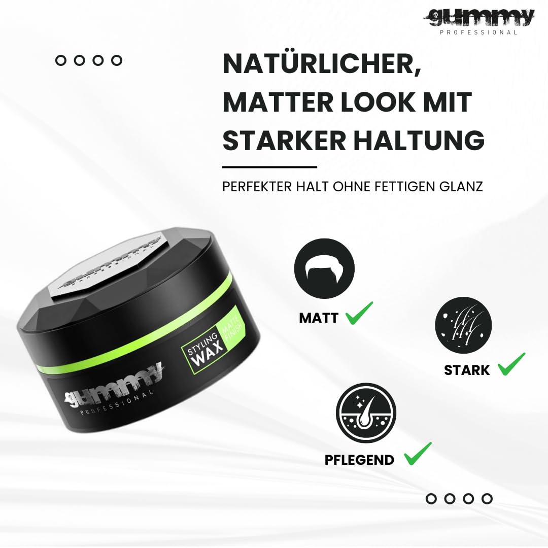Gummy Professional Styling Wax 150ml - Matte Finish (Pack of 3)