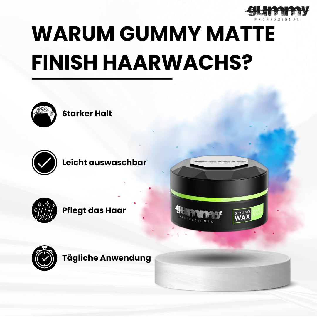 Gummy Professional Styling Wax 150ml - Matte Finish (Pack of 3)